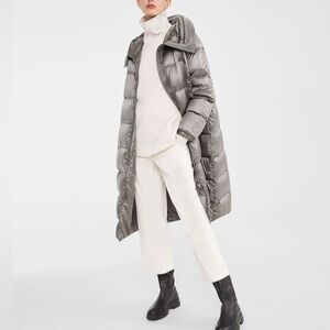 MaxMara Metallic Gray Puffer Down Jacket